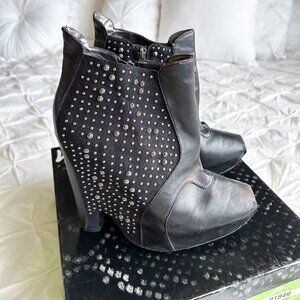 Sam Edelman Zoyla Studded Wedge Boots Y2K 2010 Blogger Platform 8.5